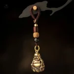 Porte-clés Bouddha rieur en résine colorée