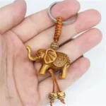 Porte-clés éléphant d'Asie en métal décoratif
