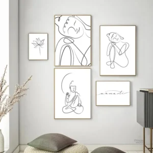 Tableau Bouddha en couleur blanche
