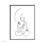 Affiche Bouddha zen en blanc