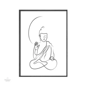 Affiche Bouddha zen en blanc