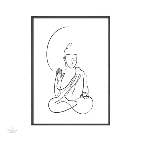 Affiche Bouddha zen en blanc