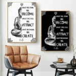 Poster Bouddha Zen avec citation inspirante