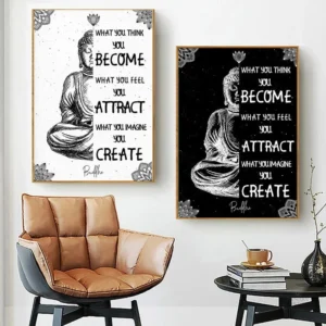 Poster Bouddha Zen avec citation inspirante