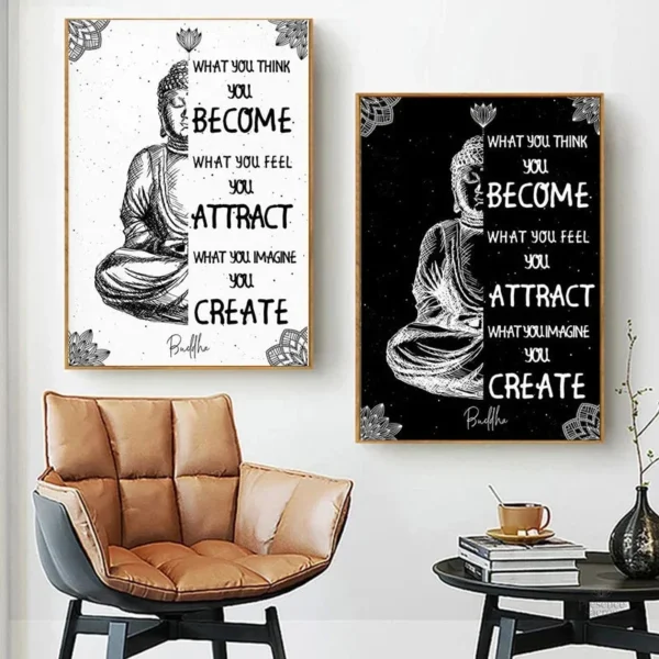 Poster Bouddha Zen avec citation inspirante