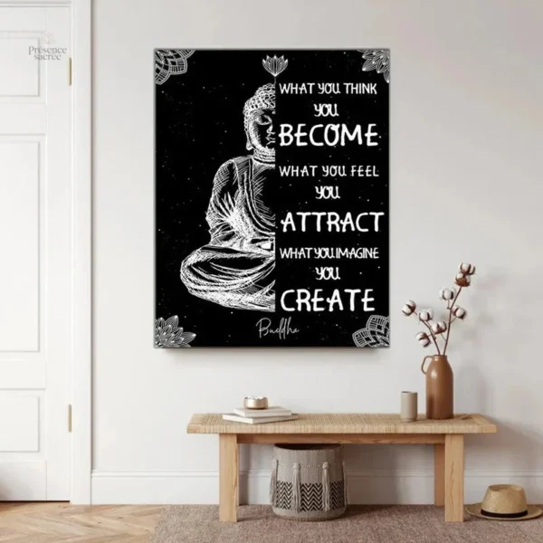 Poster décoratif Bouddha avec message inspirant