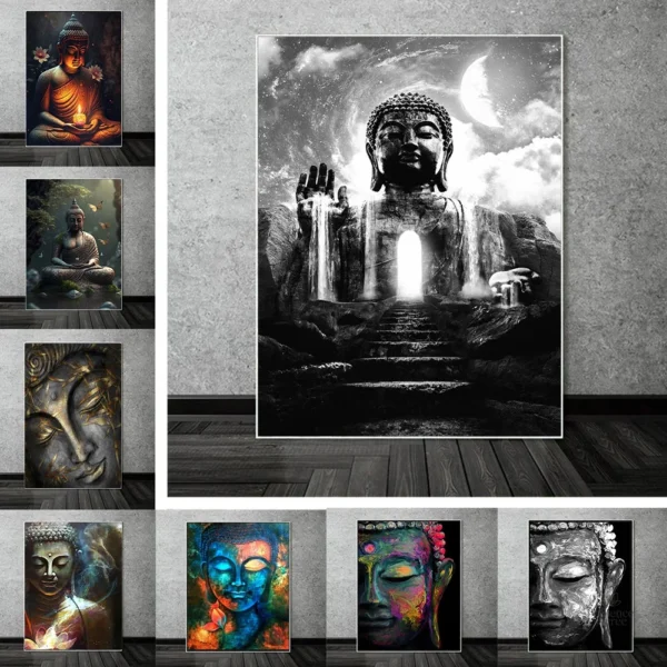 Poster mural Bouddha, image inspirante pour la décoration