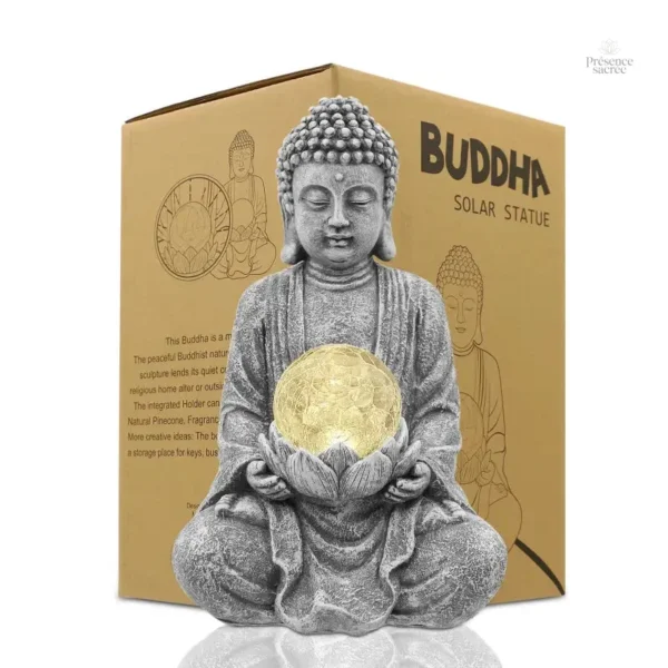 Objet de méditation : Bouddha en verre lumineux