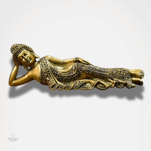 Statue Bouddha couché en résine, décoration zen pour intérieur