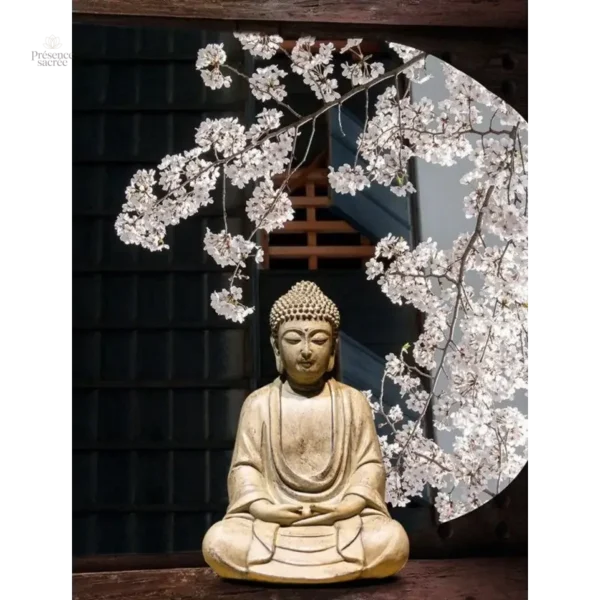 Statue artisanale Bouddha Dhyana, art spirituel
