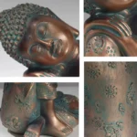 Bouddha endormi en résine, décor spirituel pour la maison