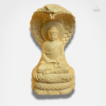 Statue Bouddha en bois massif avec Naga