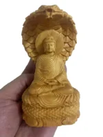 Statue Naga et Bouddha en bois sculpté