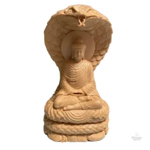 Statue Bouddha décorative en bois massif