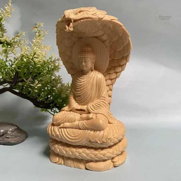 Statue de méditation Bouddha et Naga