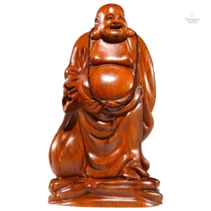 Statue en bois, Bouddha Rieur authentique