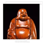 Bouddha Rieur, sculpture bois élégante