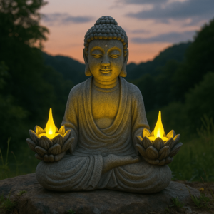 Statuette spirituelle Bouddha, ambiance apaisante