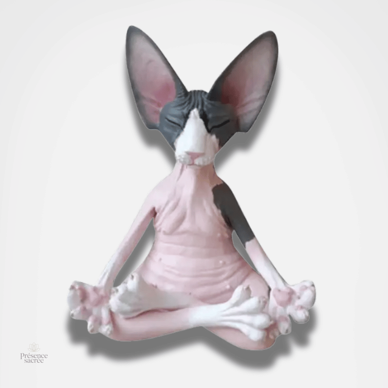 Statuette Chat Sphinx Méditation en décoration bouddhiste