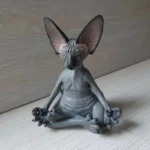 Statuette décorative chat, méditation et sérénité