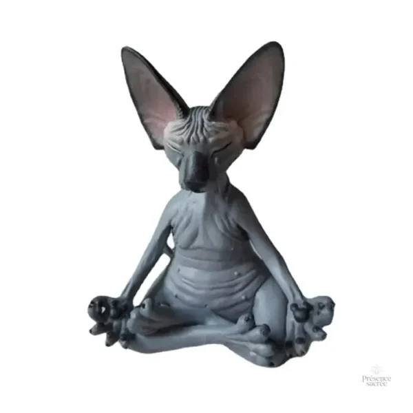 Statuette de chat méditatif pour un espace zen