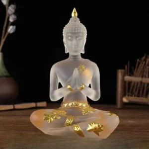 Bouddha décoratif en résine, ambiance apaisante