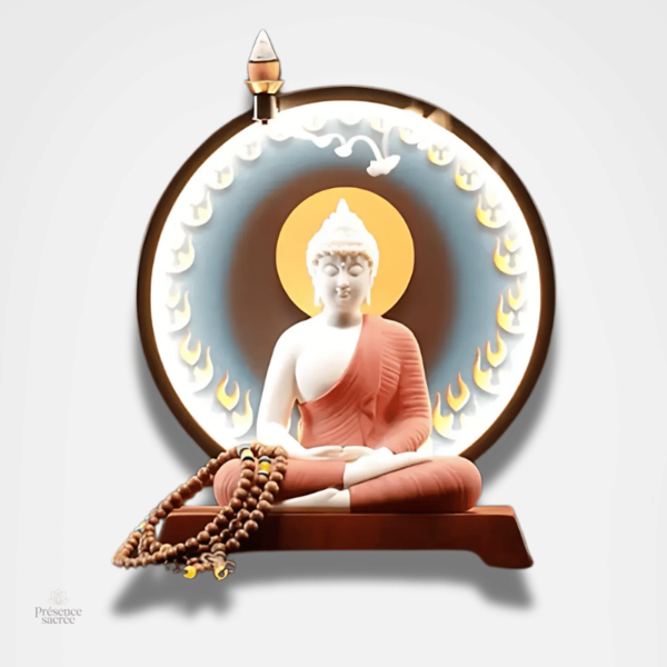 Statue Bouddha Gautama avec lumière LED