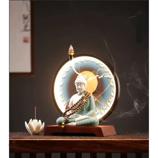 Accessoire spirituel : statue de Bouddha lumineuse