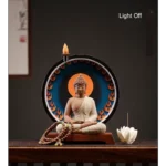 Statue bouddhiste avec éclairage LED subtil