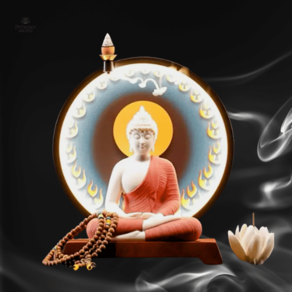 Statue lumineuse de Bouddha Gautama décorative
