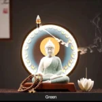 Bouddha Gautama en résine avec lumière LED