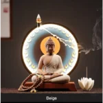 Élégante statue de Bouddha avec éclairage doux