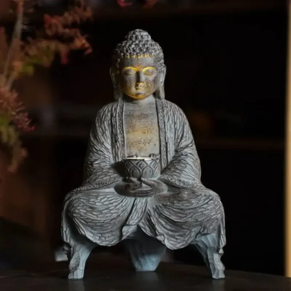 Décoration extérieure Bouddha solaire pour jardin spirituel