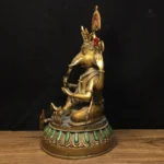 Décoration en cuivre, statue de Ganesh inspirante