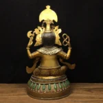 Statue de Ganesh, pièce unique en cuivre travaillé