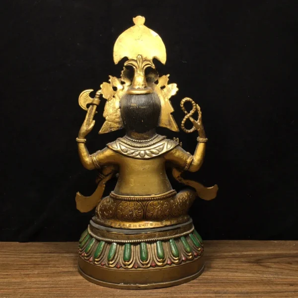 Statue de Ganesh, pièce unique en cuivre travaillé