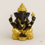 Statue de Ganesh noire et dorée décorative