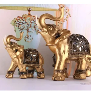 Statue décorative éléphant doré pour intérieur