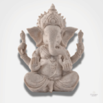 Statue éléphant Ganesh en pierre de grès décorative