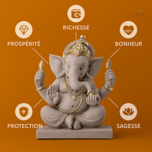 Ganesh en grès : symbole de prospérité et de sagesse