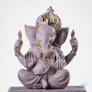 Élégante statue de Ganesh en pierre naturelle