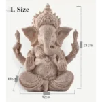 Statue d'éléphant Ganesh en grès pour bureau ou maison