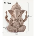 Décoration Ganesh en pierre de grès pour foyer calme