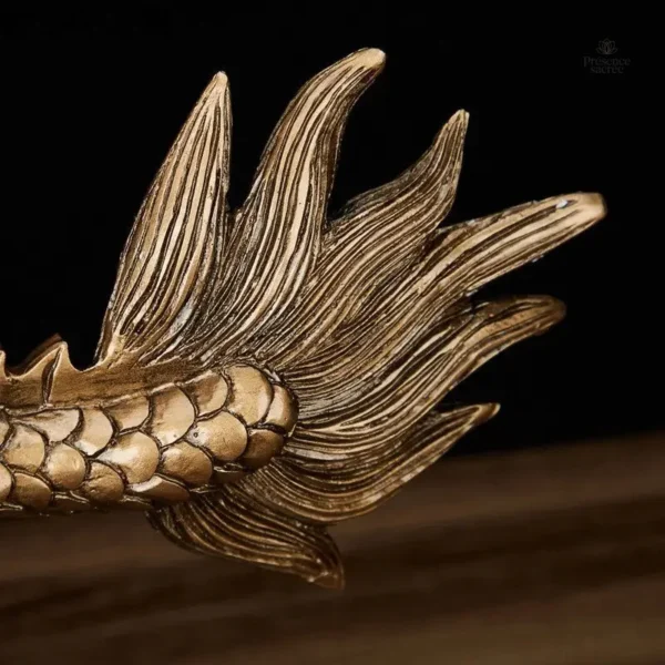 Statue décorative dragon doré, ajout raffiné à votre décor