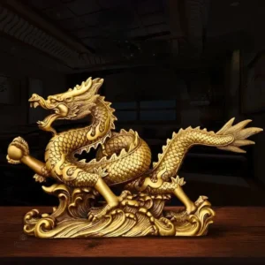 Dragon Feng Shui en cuivre pour la décoration intérieure
