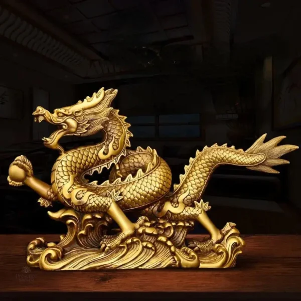 Dragon Feng Shui en cuivre pour la décoration intérieure
