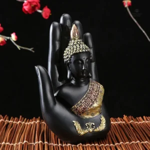 Statue Bouddha main levée, symbole de protection
