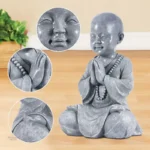 Décoration de méditation : petit moine en posture zen