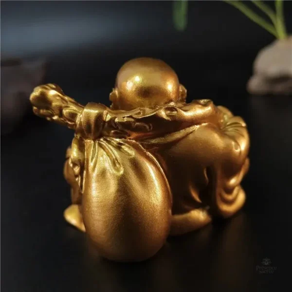 Statuette Bouddha Rieur en résine décorative - vue 2