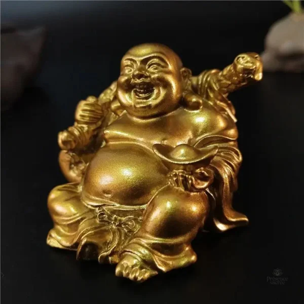 Statuette Bouddha Rieur en résine décorative - vue 4